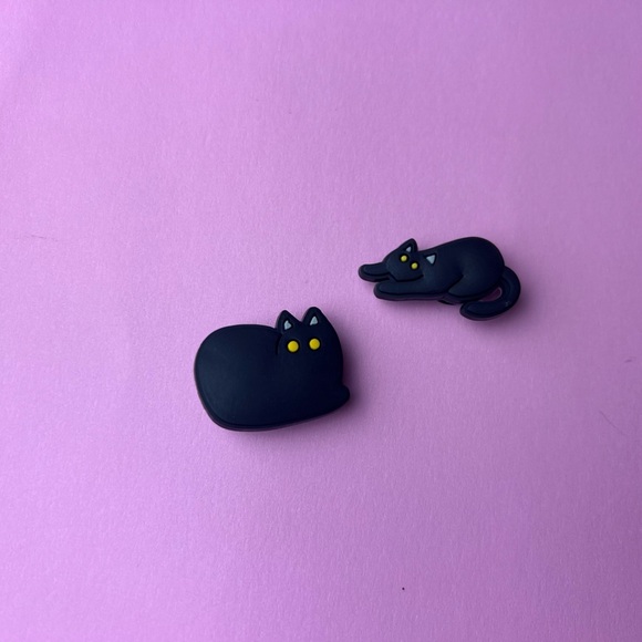 Black Cat Crocs Shoe Charms Set of 7 - jibbitz Charms Coffee Lover - Cat Lover - Picture 4 of 6